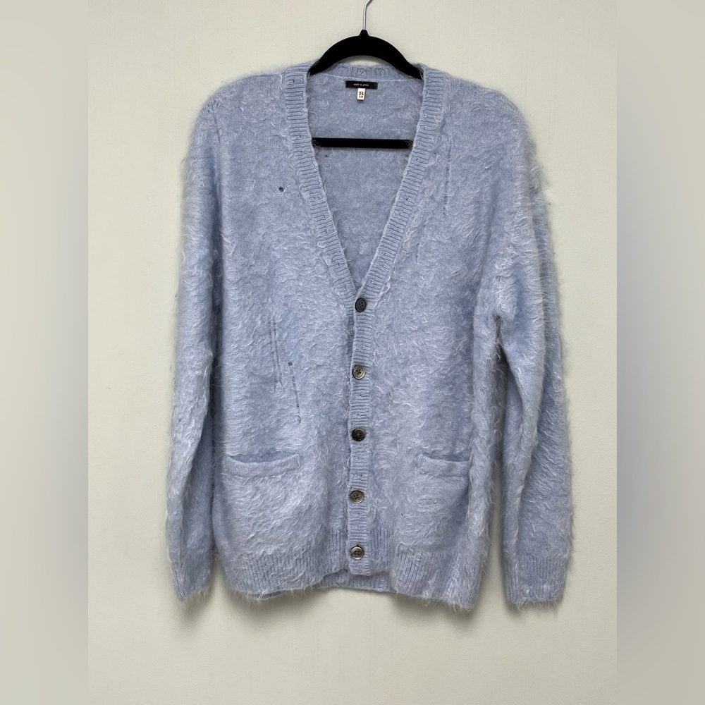 R13 Japanese Brushed Cashmere Cardigan - Light Blue. Size medium - Picture 12 of 14